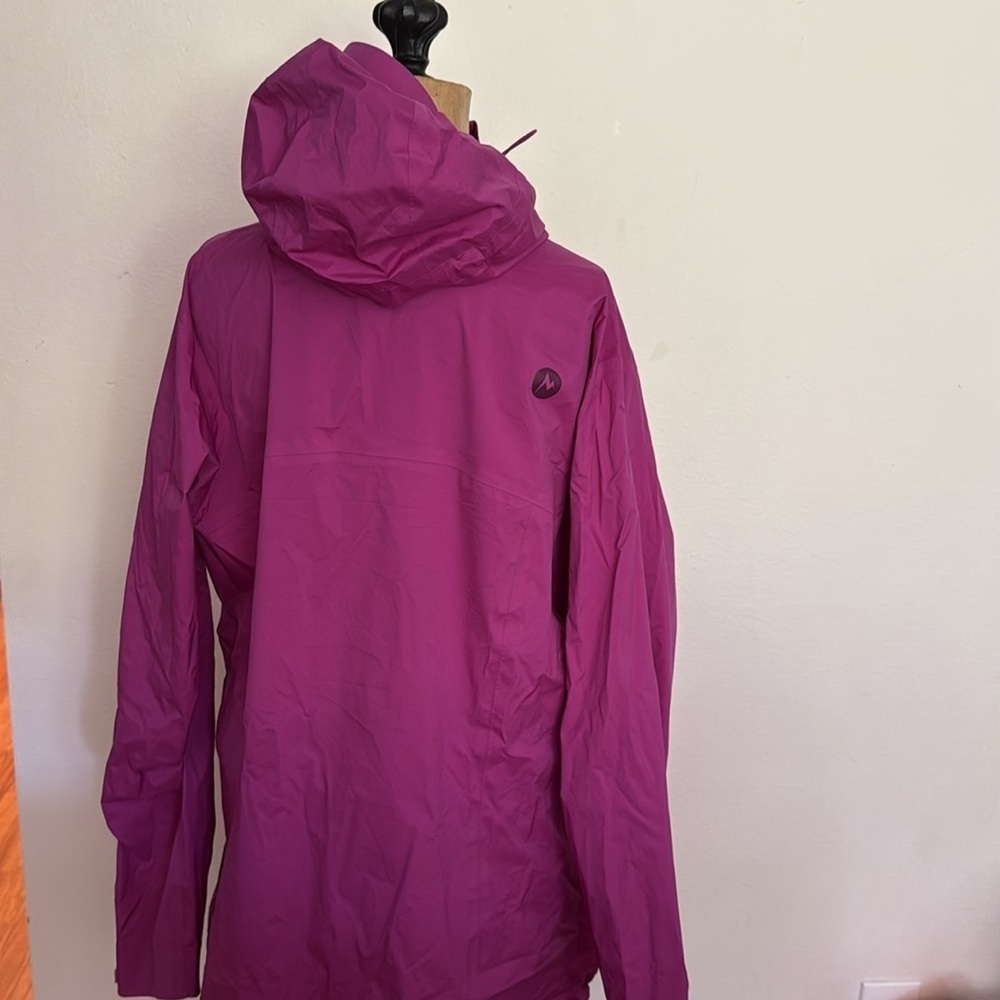 Marmot sz L Women's Vibrant Magenta Rain Shell Jacket great pre owned condition - Picture 6 of 11